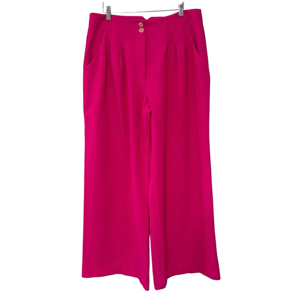 Maeve Anthropologie | Pants Wide Leg Hot Pink Pleated- Size 14
